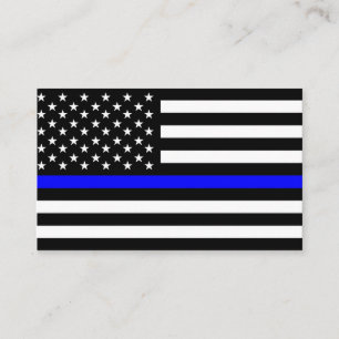 überwachen Sie dünne blaue Linie Flaggen-USA Visitenkarte