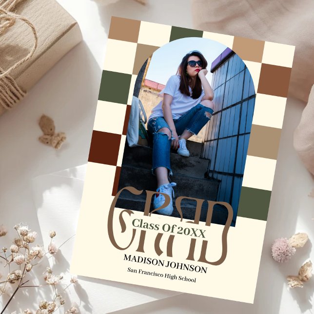 Überwachter Retro Grad '25 Arch Foto Abschluss Einladung (Von Creator hochgeladen)