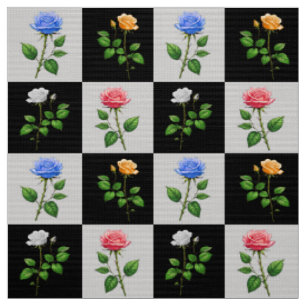 Überwachtes mehrfarbiges Blumendesign für die Rose Stoff
