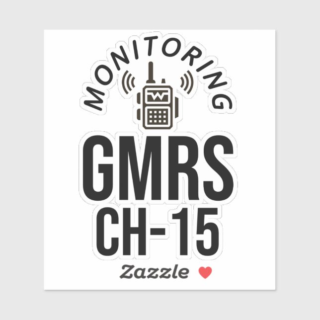 Überwachung der GMRS. Kanal 15 Aufkleber (Blatt)