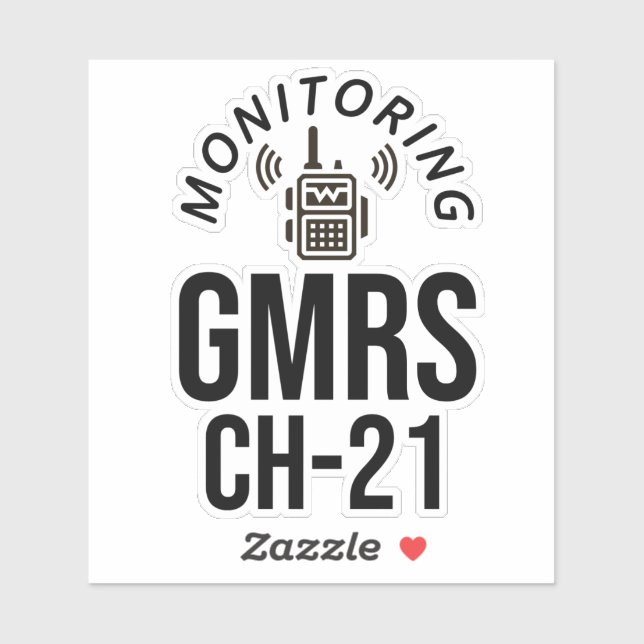 Überwachung der GMRS. Kanal 21 Aufkleber (Blatt)