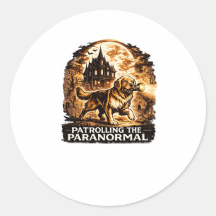 Überwachung des Paranormalen Golden Retriever Hall Runder Aufkleber