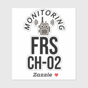 Überwachung von FRS-Radio-Kanal 2 Aufkleber