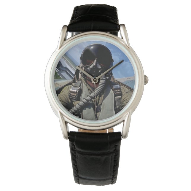 Überwachung von Kampfflugzeugen Armbanduhr (Vorderseite)