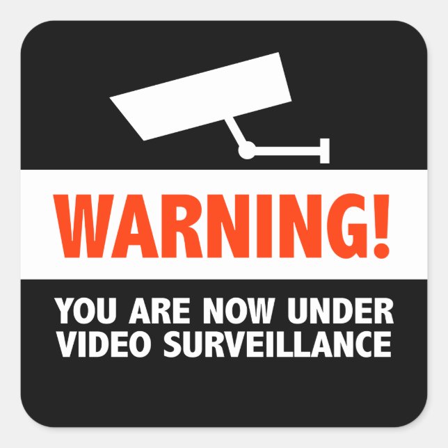 Überwachung von Videokameras Quadratischer Aufkleber (Vorderseite)