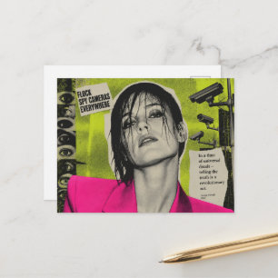 Überwachungskameras sind überall Dystopie Collage Postkarte