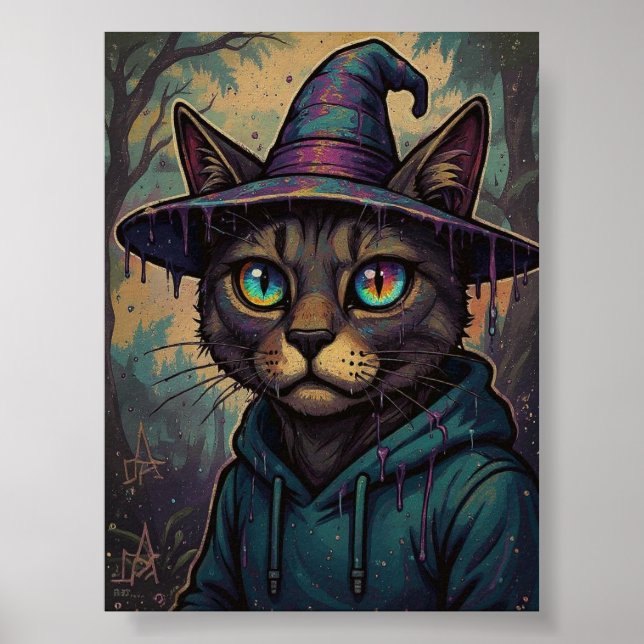 überwältigende psychedelische Hexenkatze Poster (Vorne)