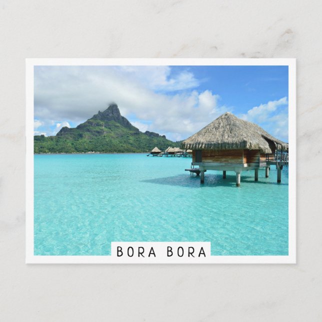 Überwasserresort in der Lagune von Bora Bora Postkarte (Vorderseite)