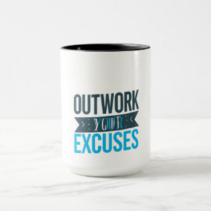 Überwinde deine Ausreden Fitness-Motivations-Shirt Tasse