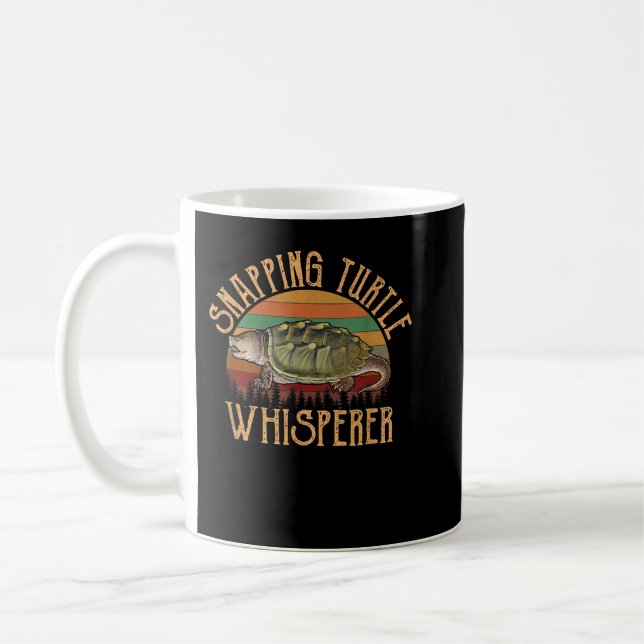 Überwinden der Härte Schnappschildkröte Whisperer  Kaffeetasse (Links)