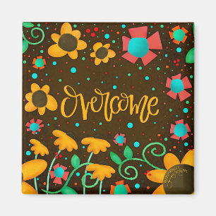 Überwinden der Hübschen gelben Blüte Moderne Inspi Magnet