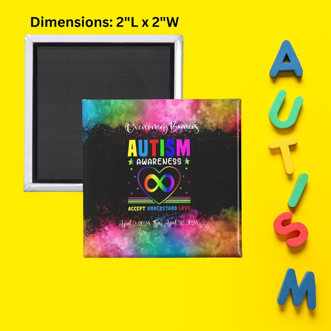 "Überwindung der Barrieren" Square Magnet (Overcoming Barriers' square magnets, designed to inspire acceptance, understanding, and love.)