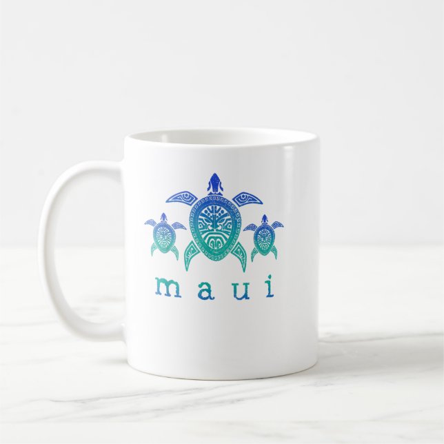 Überwindung der Härte Maui - Hawaii-Meeresschildkr Kaffeetasse (Links)