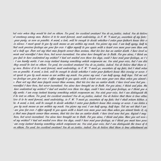 Überzeugungs-Text Seidenpapier (Vorderseite)