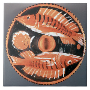 Überziehen Sie zwei Fische, 350 BC darstellen Fliese