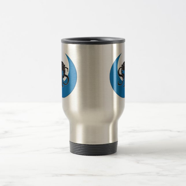 Überziehschutzanlagen-Logo-Tasse Reisebecher (Mittel)