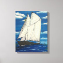 überzogene Canvas mit Sailboat