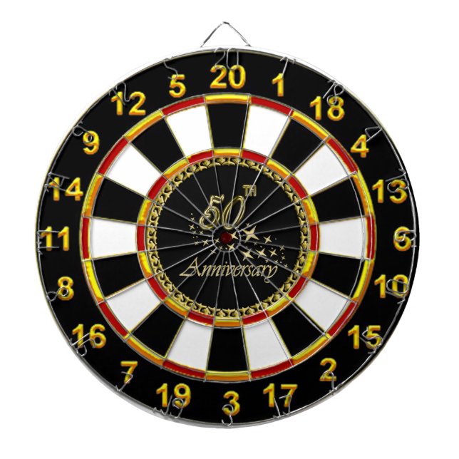 Überzogene Folie Jahrestages des Gold50. Gold Dartscheibe (vorne)