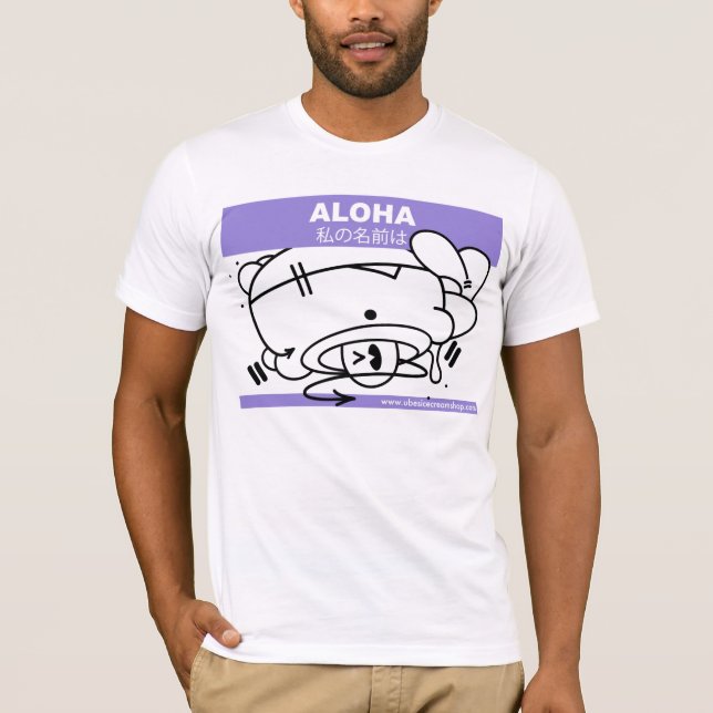 Ubes Eiscreme-Geschäfts-Aloha Shirtreihe 4 von 6 T-Shirt (Vorderseite)