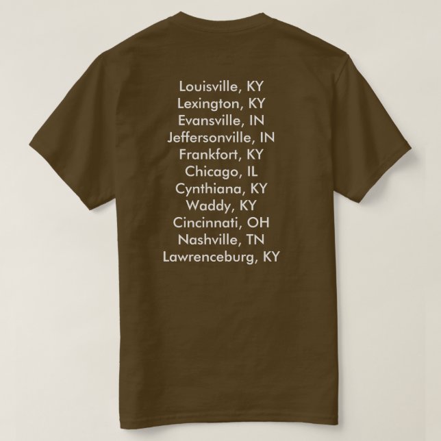 Übliches Verdächtig-Band-Weltausflug-Shirt T-Shirt (Design Rückseite)