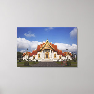 Ubosot Hall or Bot, Wat Benchamabophit, Bangkok Leinwanddruck