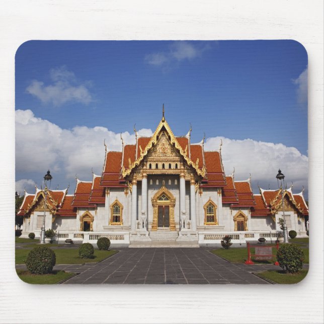 Ubosot Hall or Bot, Wat Benchamabophit, Bangkok Mousepad (Vorne)