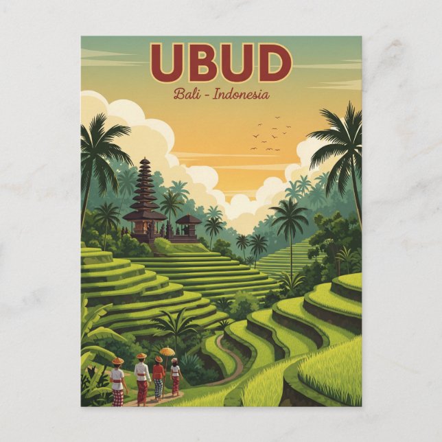 Ubud Bali Indonesia Travel Postkarte (Vorderseite)