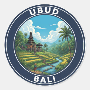 Ubud Bali Indonesien Reise Runder Aufkleber