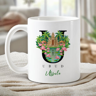 Ubud Bali Monogramm Buchstabe U Personalisiertes G Kaffeetasse