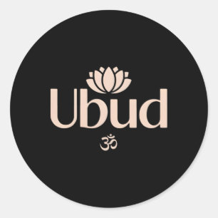 Ubud Li Aum Om spirituelle Lotusblumen-Meditation Runder Aufkleber