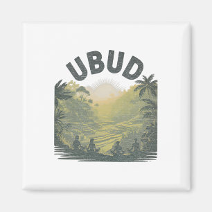 Ubud Li Reisfelder Dschungel Meditation Yoga Magnet