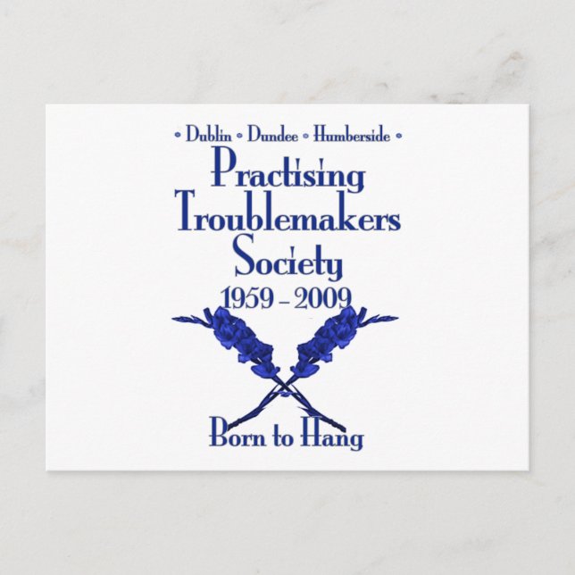 Übung der Troublemakers Society Postkarte (Vorderseite)