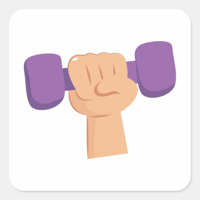 Übung Dumbbell Quadratischer Aufkleber (Vorderseite)