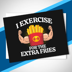 Übung Extra Pommes - Lustiges Fitness-Meme Postkarte