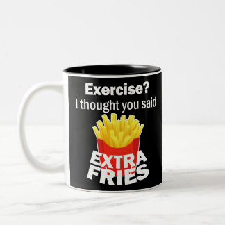 Übung Ich dachte, Sie sagten extra Pommes Frites - Zweifarbige Tasse