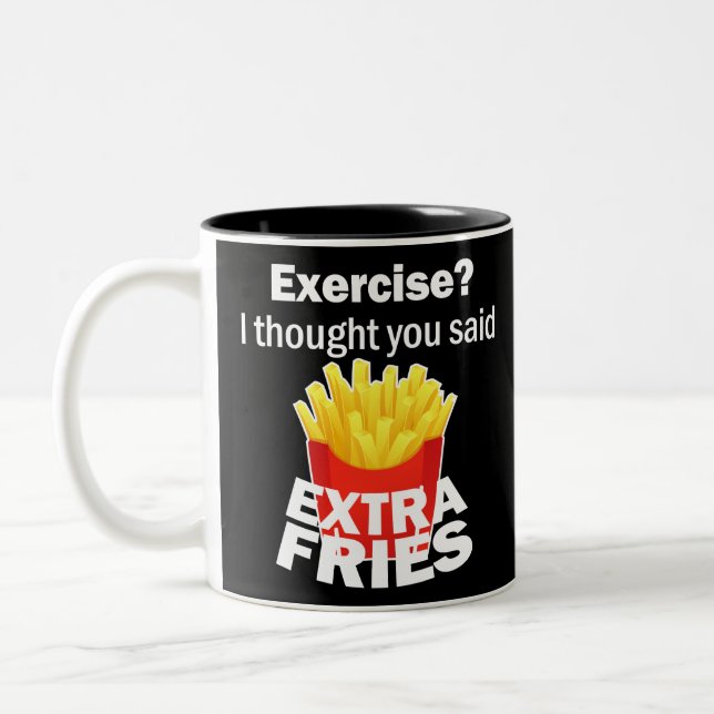 Übung Ich dachte, Sie sagten extra Pommes Frites - Zweifarbige Tasse (Links)
