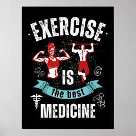 Übung ist Medizin, Fitness Gymnastik Workout Zitat Poster