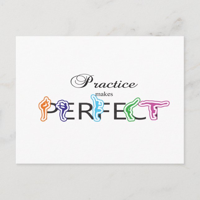 Übung macht Perfekt Postkarte (Vorderseite)