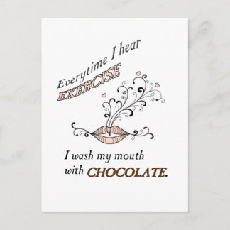 Übung mit Schokolade Postkarte