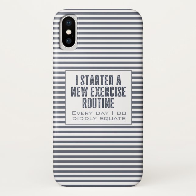 Übungsroutinemäßiger Spaß blau gestreift Case-Mate iPhone Hülle (Rückseite)