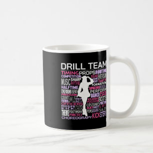 Übungsteam Wortwolke Farbgardetanz Cheerleading Kaffeetasse