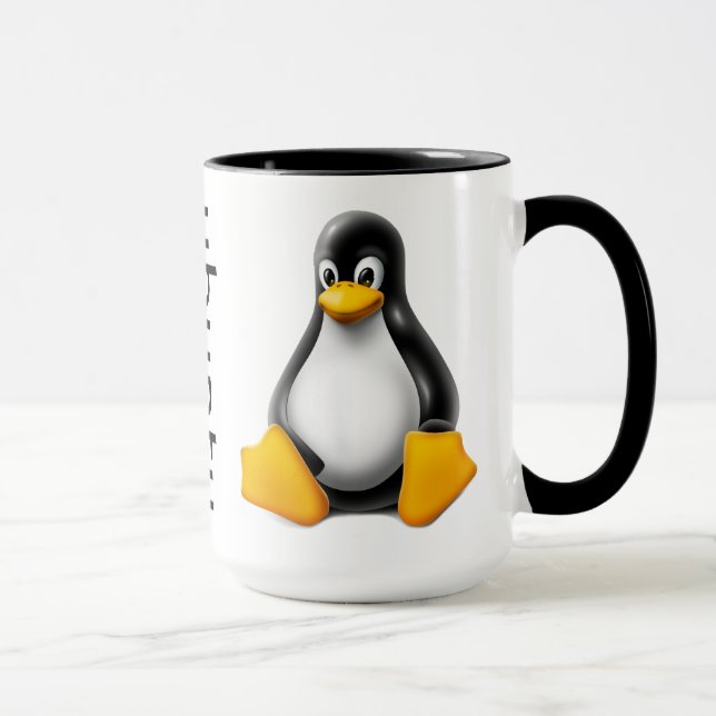 Ubuntu Kaffee-Tasse mit Logo und Tux Tasse (Rechts)