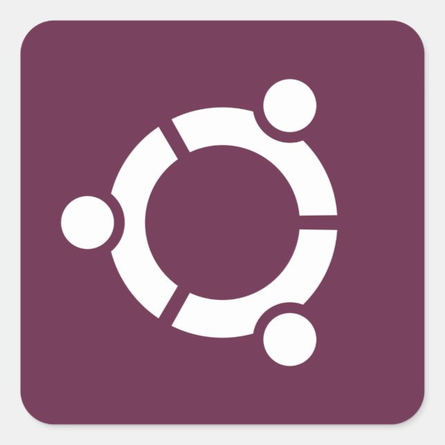 Ubuntu Lila Quadratischer Aufkleber (Vorderseite)
