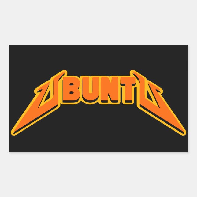 Ubuntu Rock Parody Logoaufkleber Rechteckiger Aufkleber (Vorderseite)