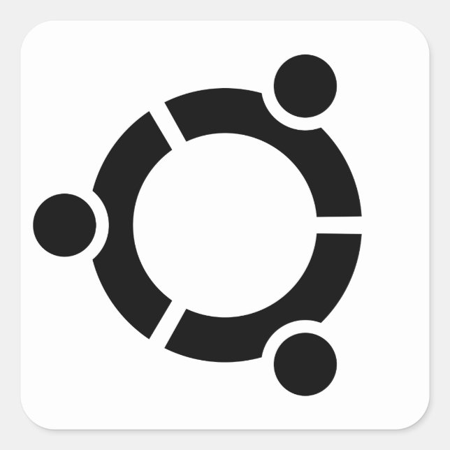 Ubuntu Weißer Aufkleber (Vorderseite)