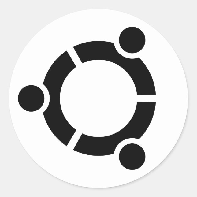 Ubuntu Weißer Aufkleberkreis Runder Aufkleber (Vorderseite)