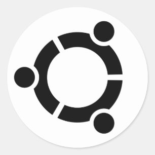 Ubuntu Weißer Aufkleberkreis Runder Aufkleber