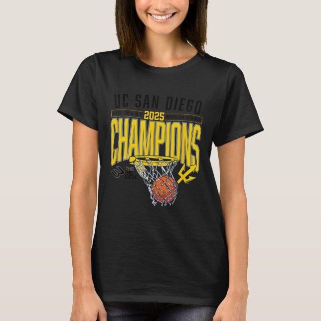 Uc San Diego Tretons 2025 Regular Season Basketbal T-Shirt (Vorderseite)