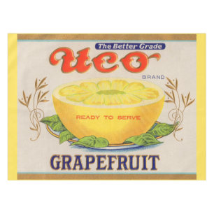 Uco-Markenzeichen Grapefruit-Zeichen der 30er Jahr Tischdecke