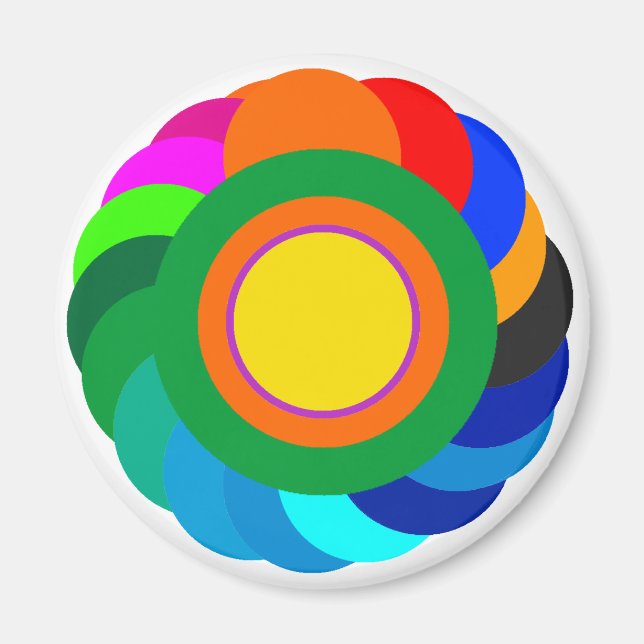 ! UCreate mit Farbkreisen Solid SqCircleTran2 Magnet (Vorne)